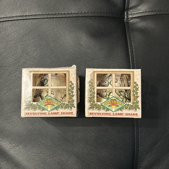 Two Vintage Spin Shades Revolving Lamp Shade Angels Christmas - Picture 8 of 13